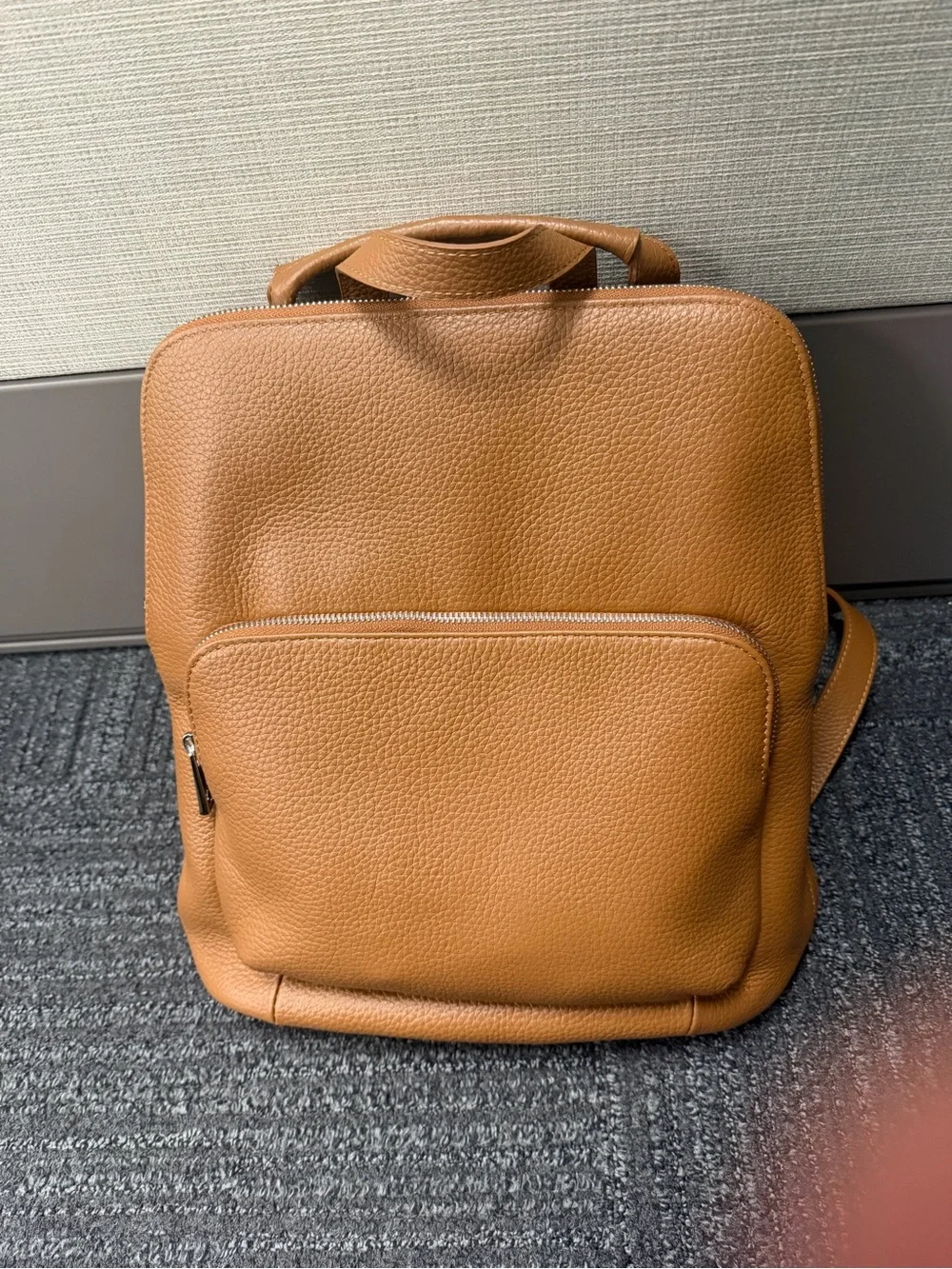 Quince Tan Pebbled Leather Backpack